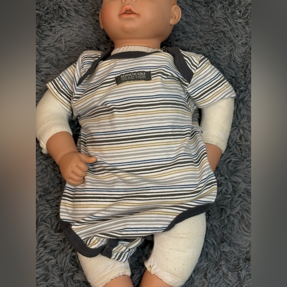 Kenneth Cole Reaction Baby Onesie 0–3M Multicolor Stripe Bodysuit Cotton